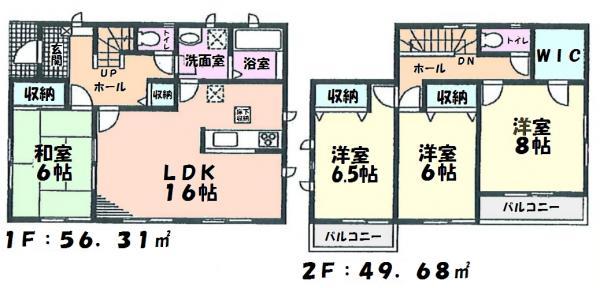 Floor plan. 33,800,000 yen, 4LDK, Land area 111.33 sq m , Building area 105.99 sq m