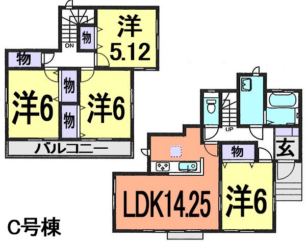 Floor plan. (C Building), Price 23.8 million yen, 4LDK, Land area 115.32 sq m , Building area 93.78 sq m
