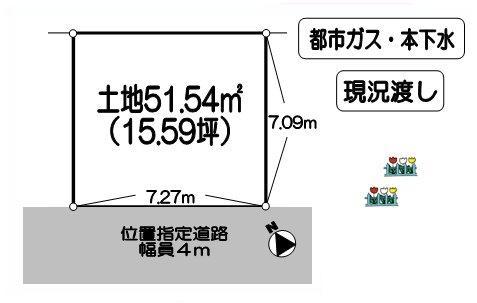 Compartment figure. Land price 6.8 million yen, Land area 51.54 sq m