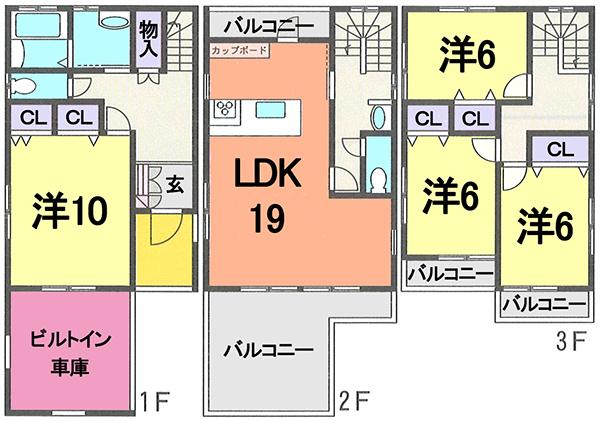 Floor plan. 27,800,000 yen, 4LDK, Land area 101.37 sq m , Floor heating equipped to hot in the living room of the building area 124.21 sq m family gather