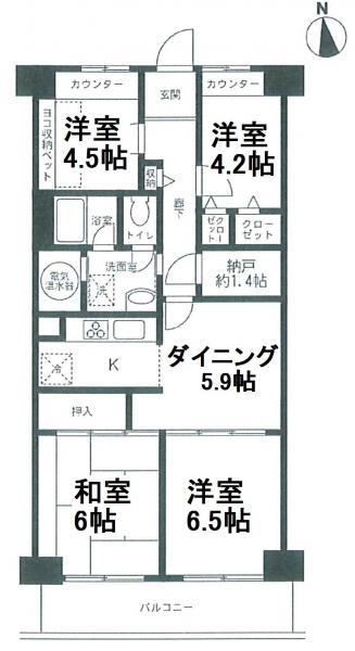 Floor plan. 4DK, Price 9.8 million yen, Occupied area 67.91 sq m , Balcony area 8.4 sq m floor plan