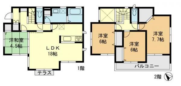 Floor plan. 22 million yen, 4LDK, Land area 120.12 sq m , Building area 103.5 sq m 1 Building Floor Plan