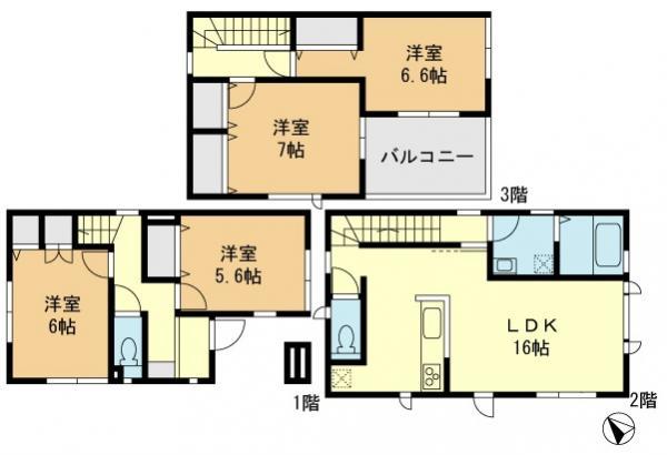 Floor plan. 23.8 million yen, 4LDK, Land area 77.84 sq m , Building area 103.6 sq m floor plan