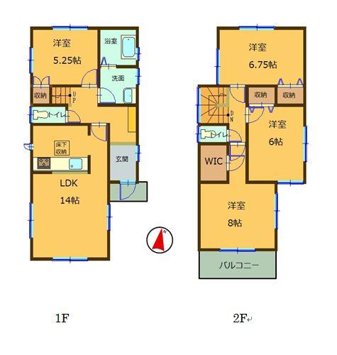 Floor plan. (1 Building), Price 29,800,000 yen, 4LDK, Land area 107.38 sq m , Building area 95.22 sq m