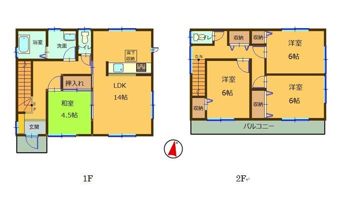 Floor plan. (3 Building), Price 26,800,000 yen, 4LDK, Land area 126.38 sq m , Building area 96.88 sq m