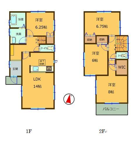 Floor plan. (4 Building), Price 30,800,000 yen, 4LDK, Land area 107.5 sq m , Building area 95.22 sq m