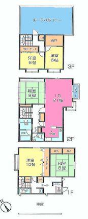 Floor plan. 32,800,000 yen, 5LDK + S (storeroom), Land area 133.33 sq m , Building area 173.06 sq m