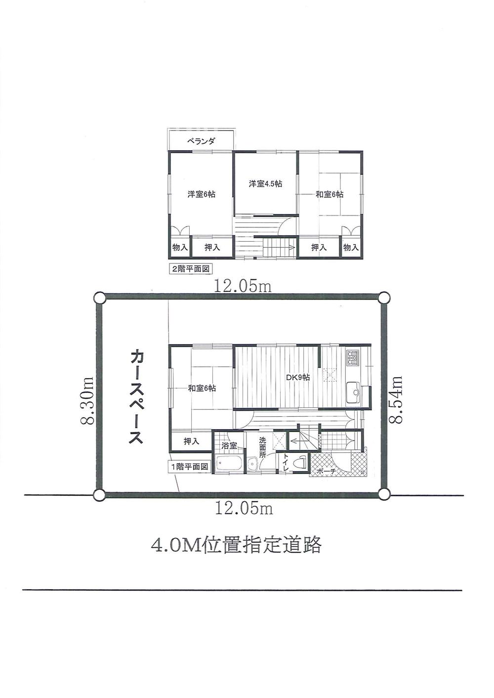 Floor plan. 8.8 million yen, 4DK, Land area 101.45 sq m , Building area 78.25 sq m
