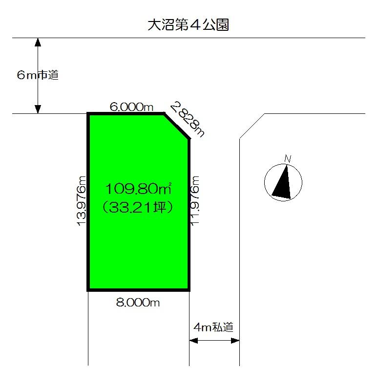 Compartment figure. Land price 13.5 million yen, Land area 109.8 sq m