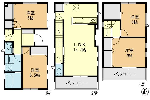 Floor plan. 25,800,000 yen, 4LDK, Land area 98.09 sq m , Building area 104.64 sq m floor plan