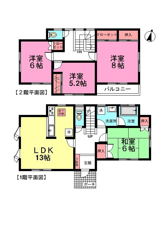 Floor plan. 17.5 million yen, 4LDK, Land area 100.3 sq m , Building area 99.36 sq m