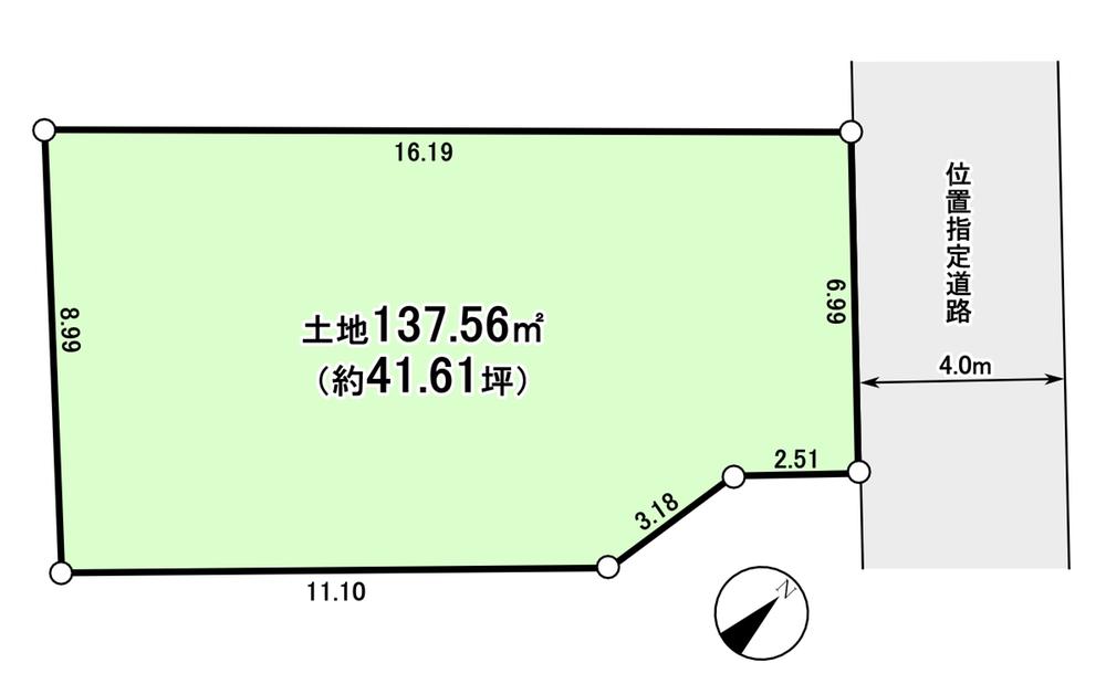 Compartment figure. Land price 9.9 million yen, Land area 137.56 sq m