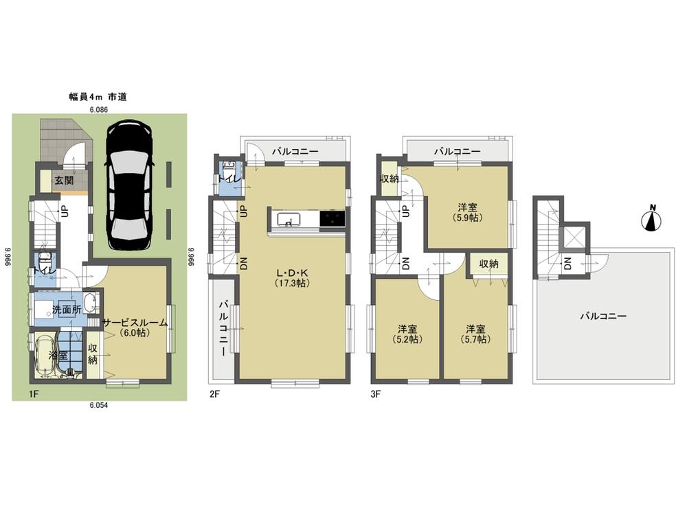 Floor plan. 21.5 million yen, 3LDK + S (storeroom), Land area 60.49 sq m , Building area 107.05 sq m floor plan