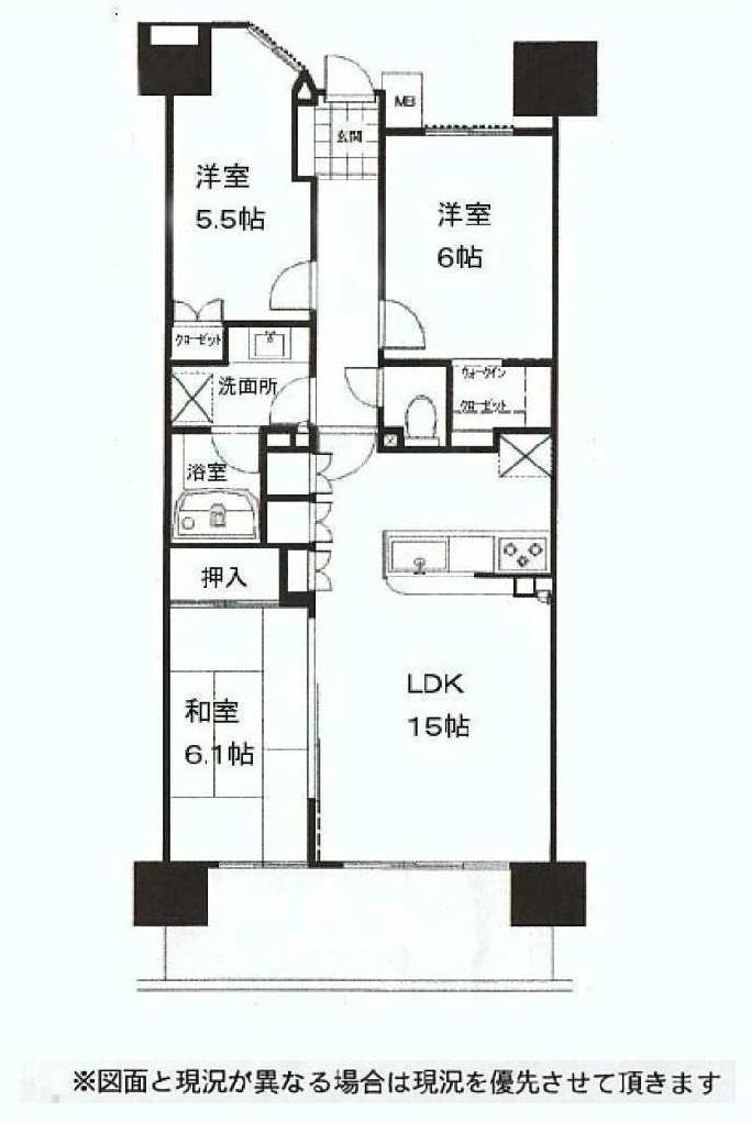 Floor plan. 3LDK, Price 27,800,000 yen, Occupied area 73.28 sq m , Balcony area 12.2 sq m