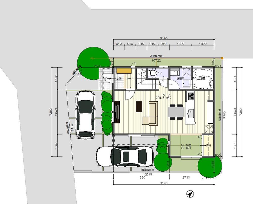 Building plan example (Perth ・ appearance). Building plan example (A-1 No. land 1F plan view)