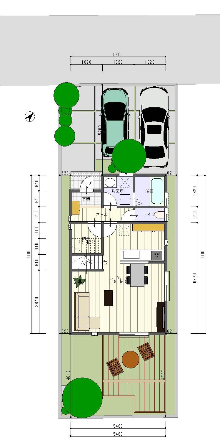 Building plan example (Perth ・ appearance). Building plan example (A-3 No. land 1F plan view)