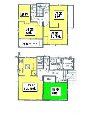 Floor plan. 27,800,000 yen, 4LDK, Land area 100.48 sq m , Building area 91.88 sq m