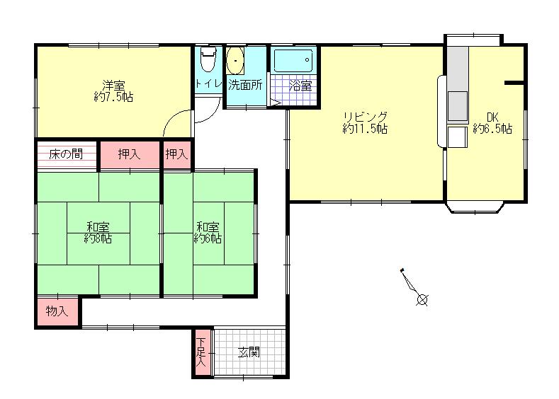 Floor plan. 9.9 million yen, 3LDK, Land area 339.62 sq m , Building area 95.84 sq m