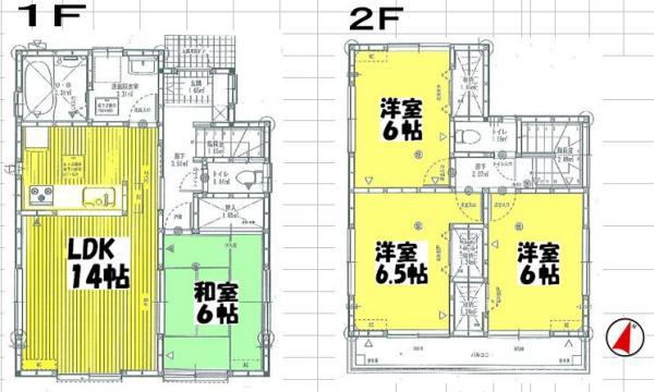 Floor plan. 21,800,000 yen, 4LDK, Land area 113.98 sq m , Building area 91.08 sq m