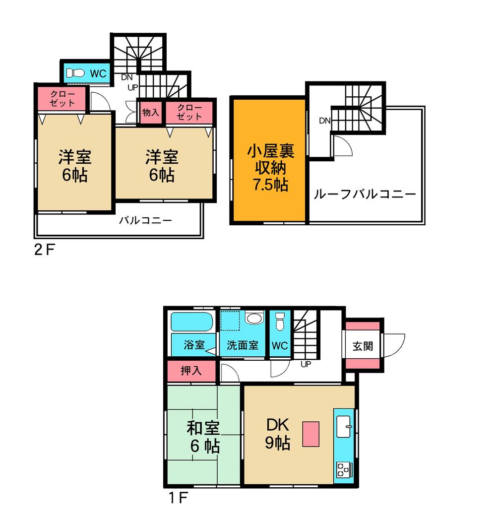 Floor plan. 24,800,000 yen, 3DK + S (storeroom), Land area 103.42 sq m , Building area 82.17 sq m