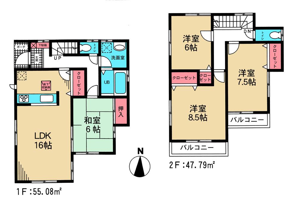 Floor plan. 22,800,000 yen, 4LDK, Land area 126.83 sq m , Building area 102.87 sq m