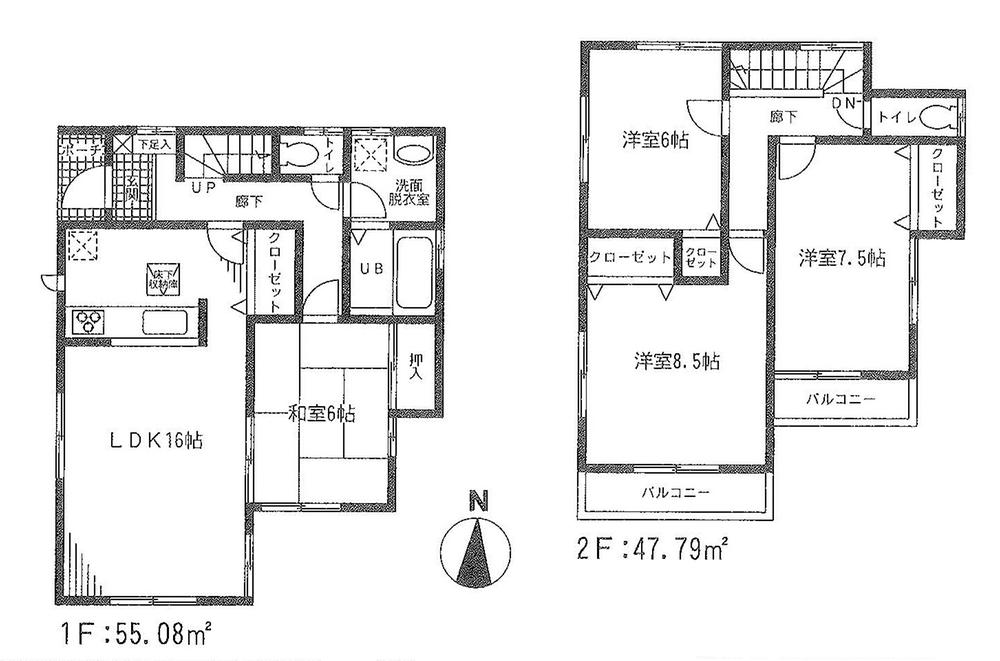 Floor plan. 20.8 million yen, 4LDK, Land area 126.83 sq m , Building area 102.87 sq m