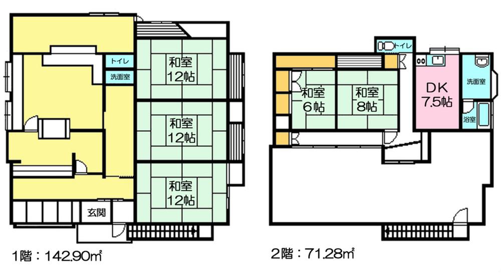 Floor plan. 27,800,000 yen, 5DK, Land area 296.28 sq m , Building area 214.18 sq m