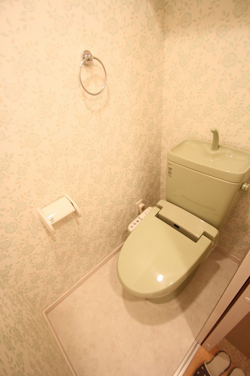 Toilet. It is a photograph of the same type of room