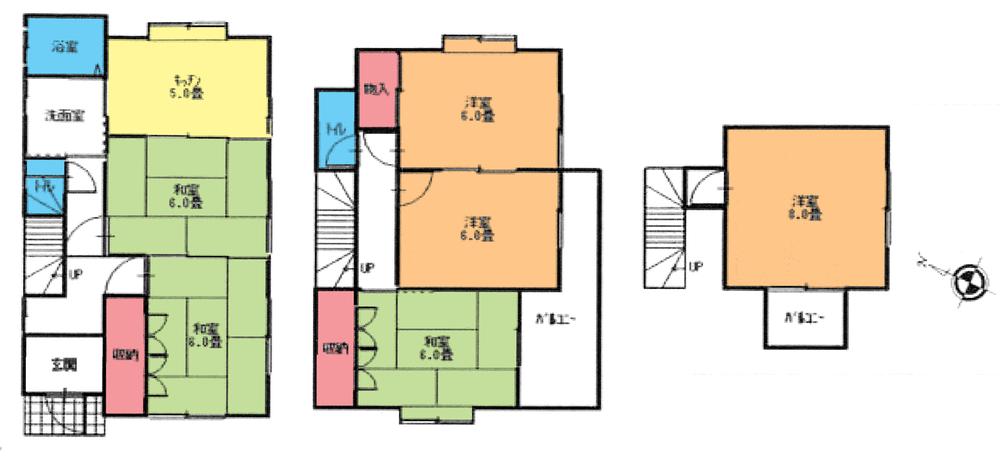 Floor plan. 14.9 million yen, 6K, Land area 65.81 sq m , Building area 102.67 sq m floor plan