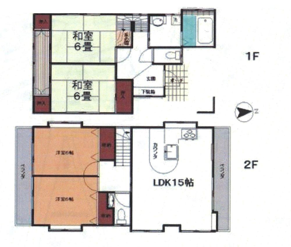 Floor plan. 14.2 million yen, 4LDK, Land area 173.26 sq m , Building area 98.53 sq m floor plan