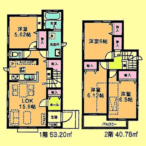 Floor plan. Price 27,800,000 yen, 4LDK, Land area 137.02 sq m , Building area 93.98 sq m