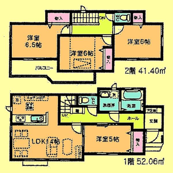 Floor plan. Price 29,300,000 yen, 4LDK, Land area 101.12 sq m , Building area 93.46 sq m