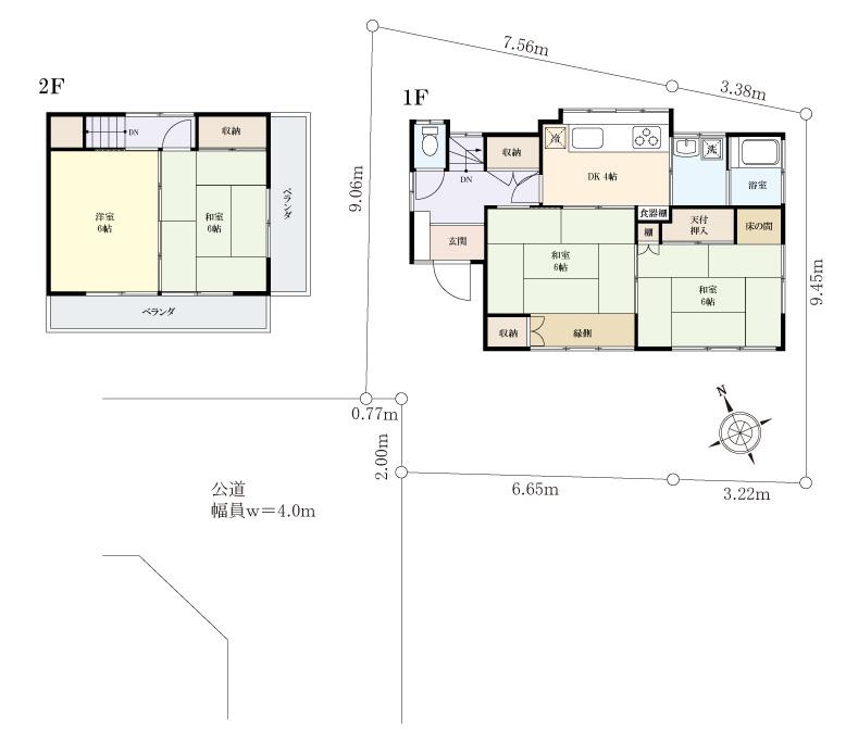 Floor plan. 9.8 million yen, 4DK, Land area 110.08 sq m , Building area 71.59 sq m