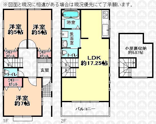 Floor plan. 19,800,000 yen, 3LDK, Land area 100.51 sq m , Building area 80.17 sq m