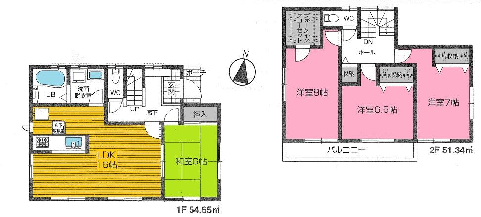 Floor plan. (3), Price 25,300,000 yen, 4LDK, Land area 124.2 sq m , Building area 105.99 sq m