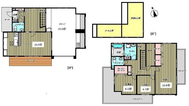 Floor plan. 34,800,000 yen, 3LDK + S (storeroom), Land area 314.35 sq m , Garage that can be opened and closed in the building area 151.8 sq m electric. Here was a car story discussions and motorcycles stories discussions I want to spent the night