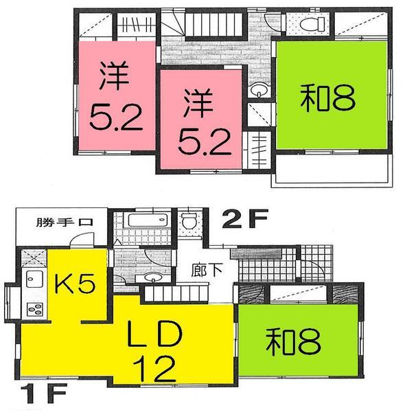 Floor plan. 27,800,000 yen, 4LDK, Land area 173.3 sq m , Building area 108.47 sq m site (February 2013) Shooting