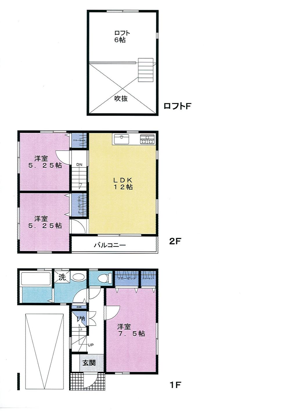 Floor plan. 25,900,000 yen, 3LDK, Land area 68.94 sq m , Building area 70.47 sq m 3LDK loft