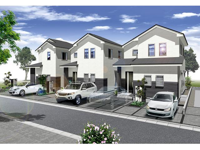 Rendering (appearance). Actual color in those Kakiokoshi based on the drawings ・ Outdoor facility ・ Different from the planting. Landscapes is an image. 