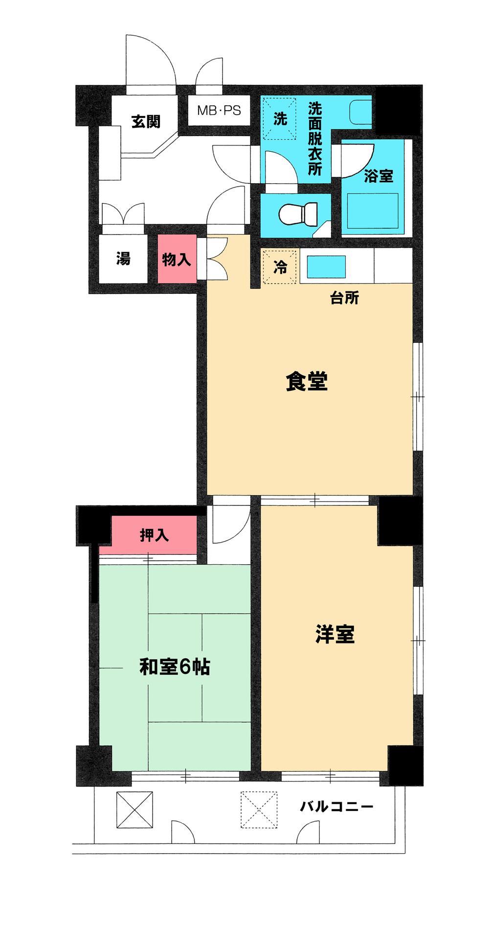 Floor plan. 3DK, Price 11.2 million yen, Occupied area 55.62 sq m , Balcony area 6.09 sq m floor plan