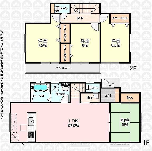 Floor plan. 22,800,000 yen, 4LDK, Land area 219.37 sq m , Building area 104.33 sq m floor plan