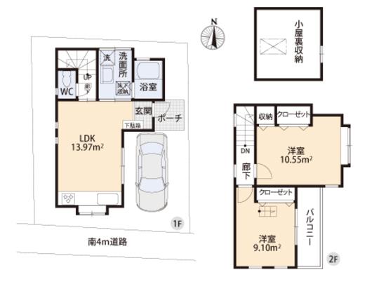 Floor plan. 16.8 million yen, 2LDK, Land area 53.44 sq m , Building area 51.12 sq m floor plan