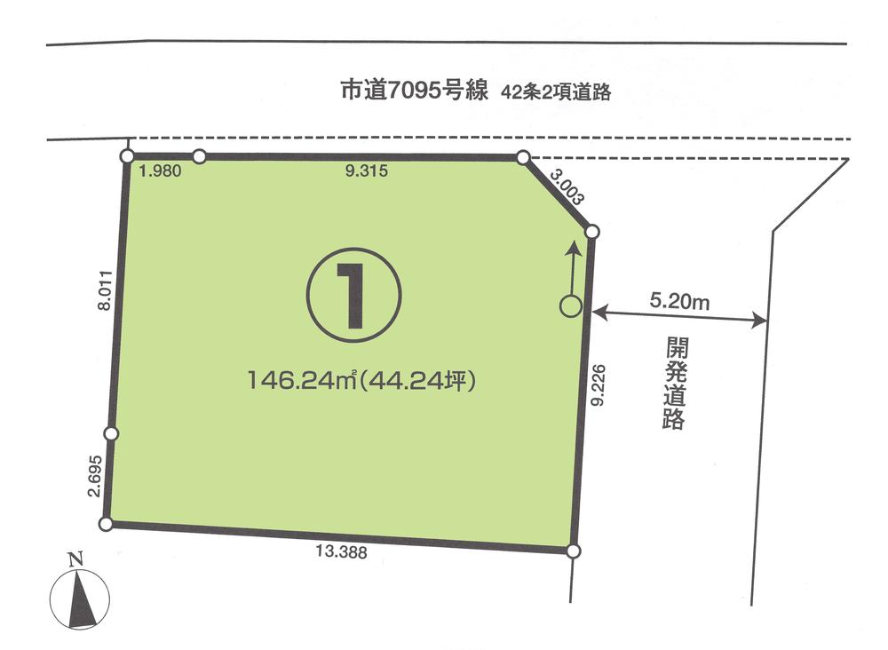 Compartment figure. Land price 19,800,000 yen, Land area 146.24 sq m compartment view