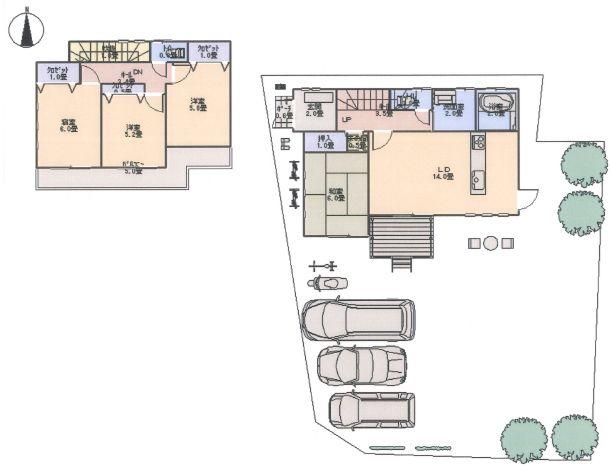 Compartment view + building plan example. Building plan example, Land price 13.8 million yen, Land area 200.1 sq m , Building price 14 million yen, Building area 95.9 sq m (about 29 square meters)  ■ Land and buildings total 27,800,000 yen (tax included) You can architecture in your favorite floor plan. 