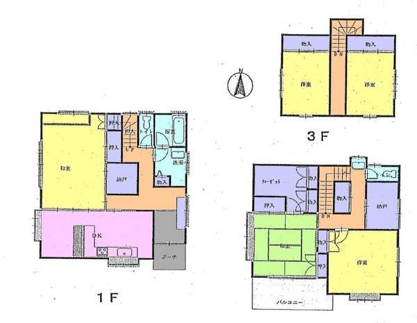 Floor plan. 17 million yen, 5DK+S, Land area 113 sq m , Building area 156.93 sq m
