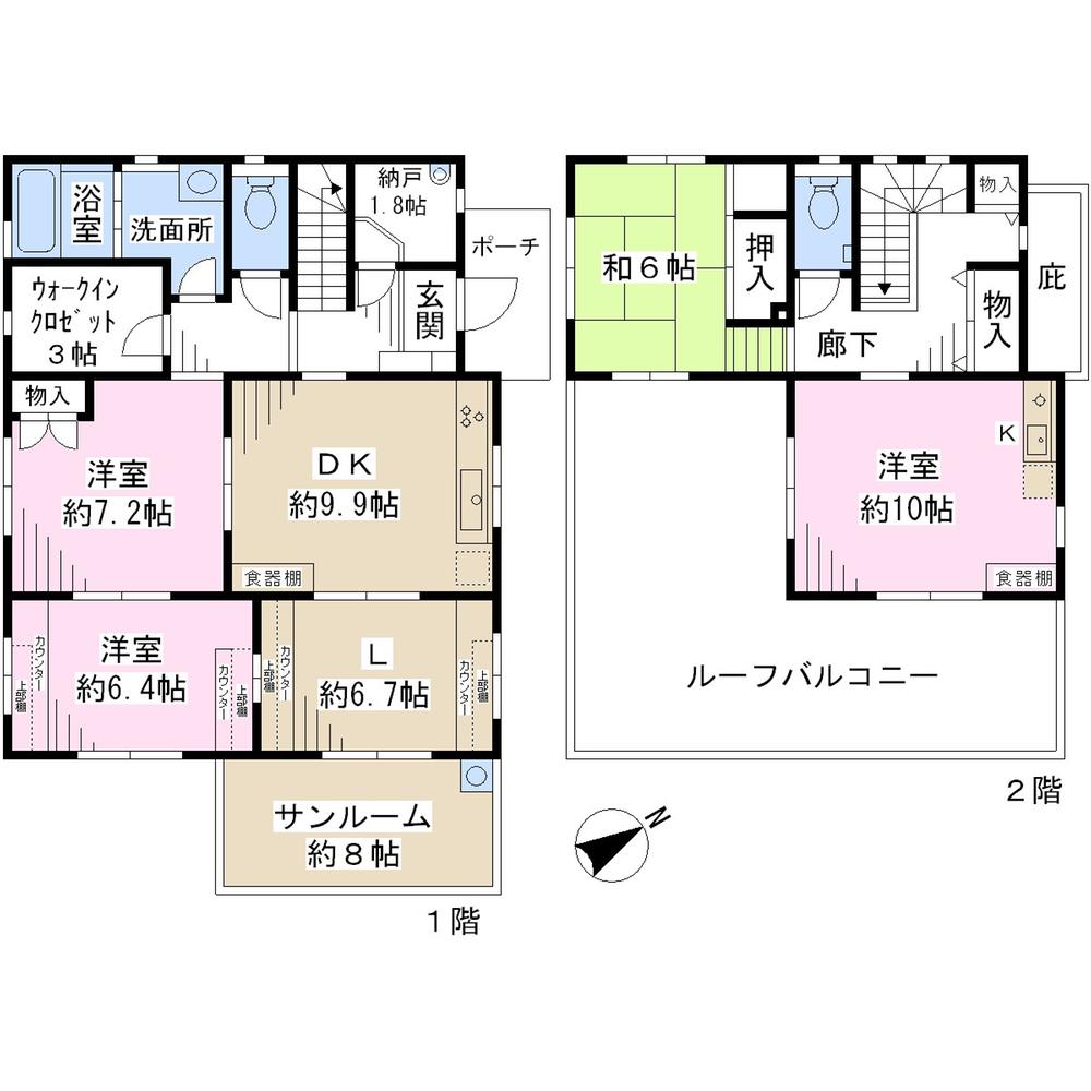 Floor plan. 50,800,000 yen, 4LDK + S (storeroom), Land area 229.93 sq m , Building area 123.37 sq m