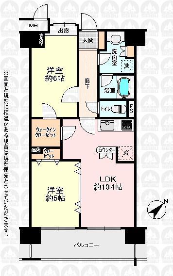 Floor plan. 2LDK, Price 17.8 million yen, Occupied area 51.93 sq m , Balcony area 8.84 sq m