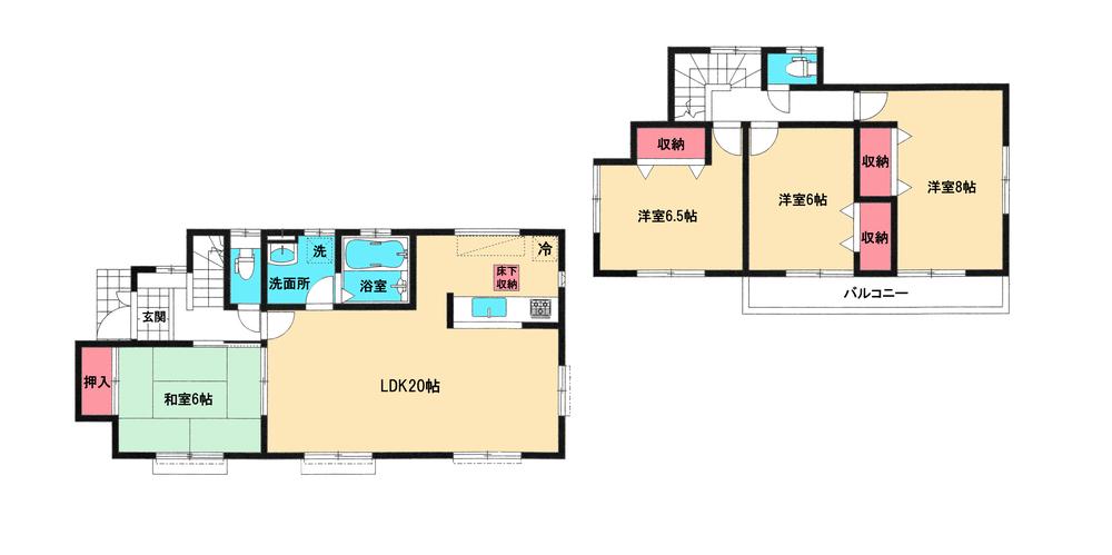 Floor plan. 22,800,000 yen, 4LDK, Land area 219.39 sq m , Building area 105.16 sq m