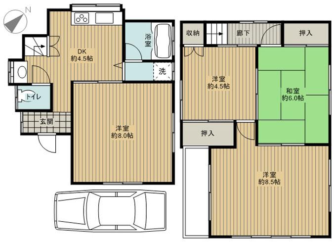 Floor plan. 6.9 million yen, 4DK, Land area 67.29 sq m , Building area 68.94 sq m easy-to-use floor plan