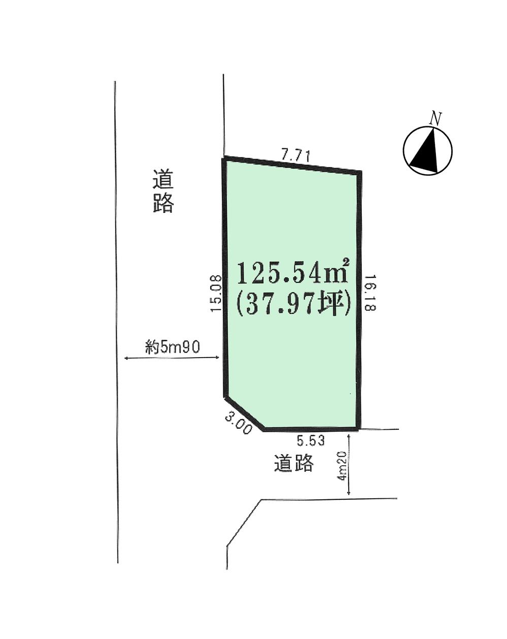 Compartment figure. Land price 35,580,000 yen, Land area 125.54 sq m